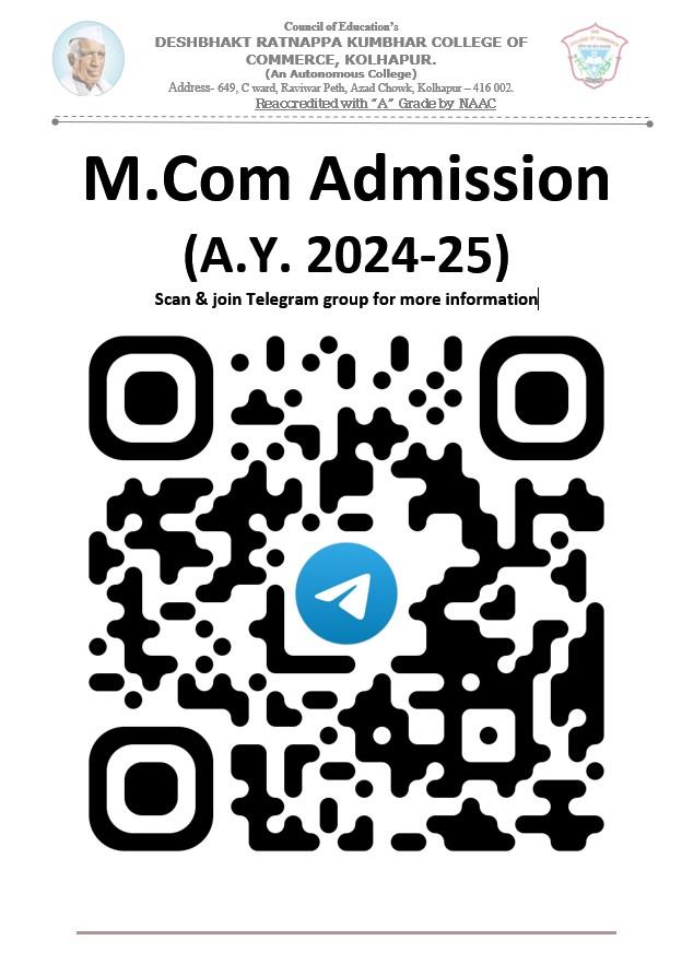 M.Com Admission AY 2024-25